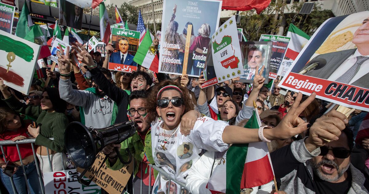 Photos: Thousands in L.A. rally in support of antigovernment movement in Iran Photos: Thousands in L.A. rally in support of antigovernment movement in Iran