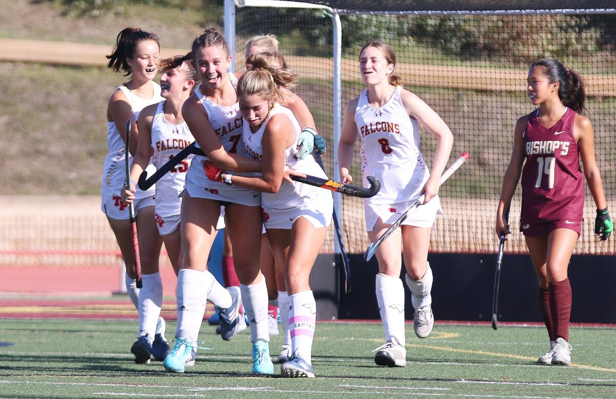 Torrey Pines hopes to be celebrating at the end of the season like they were after this goal vs. Bishop's.