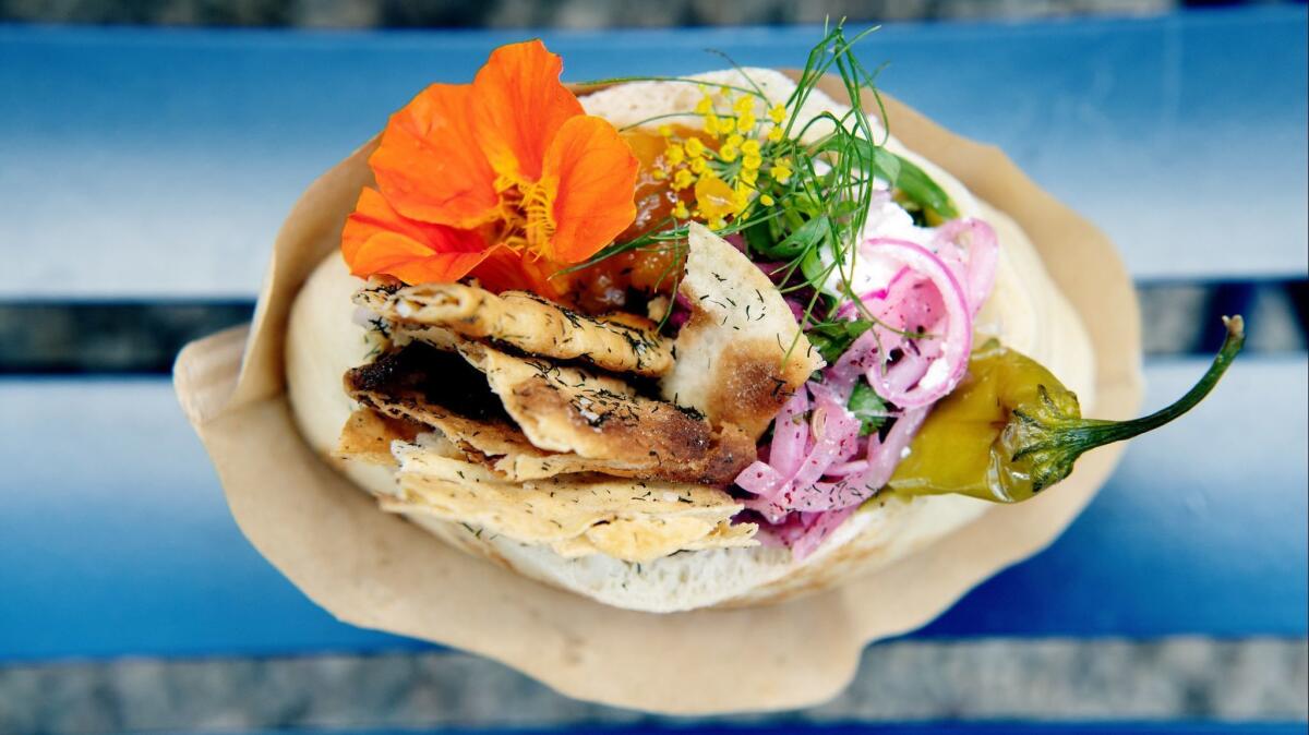A Homemade Fluffy Pita from Zoe's Pita Party, a weekly pop-up located behind Collage Coffee shop in Highland Park.