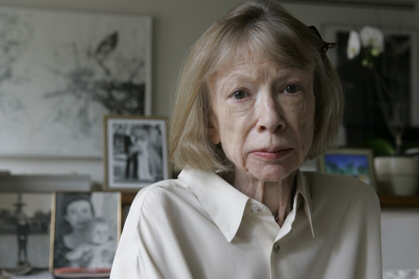 Author Joan Didion in her New York apartment Sept. 26, 2005.