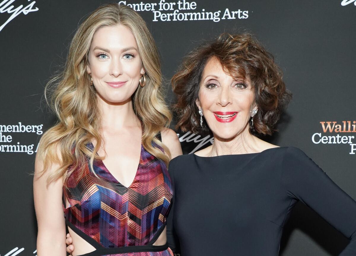 Briga Heelan, left, and Andrea Martin at the Wallis Annenberg Center for the Performing Arts' celebration of Broadway composer Stephen Schwartz.