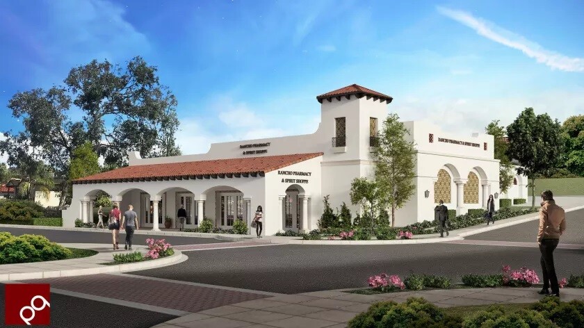 A rendering of the new Rancho Santa Fe Pharmacy building on La Granada and El Tordo.