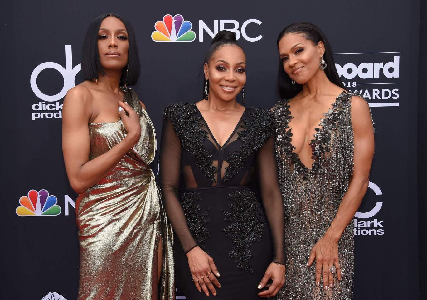 Recording artists Rhona Bennett, Terry Ellis and Cindy Herron of the musical group En Vogue attend the 2018 Billboard Music Awards.