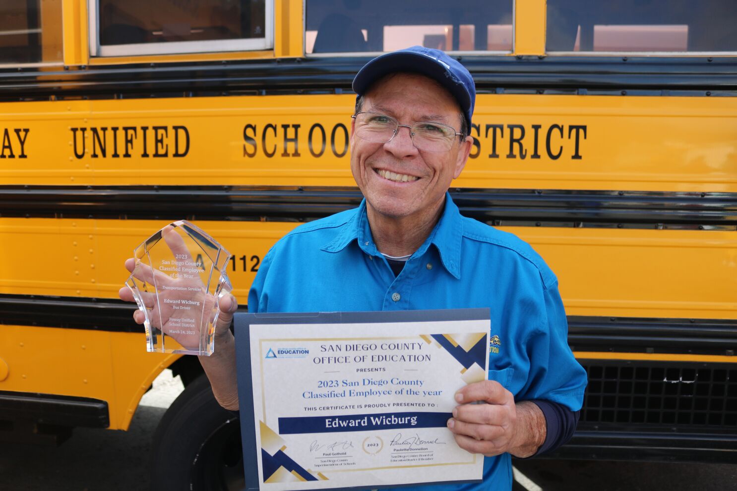 Poway Unified driver honored as county employee the year - News