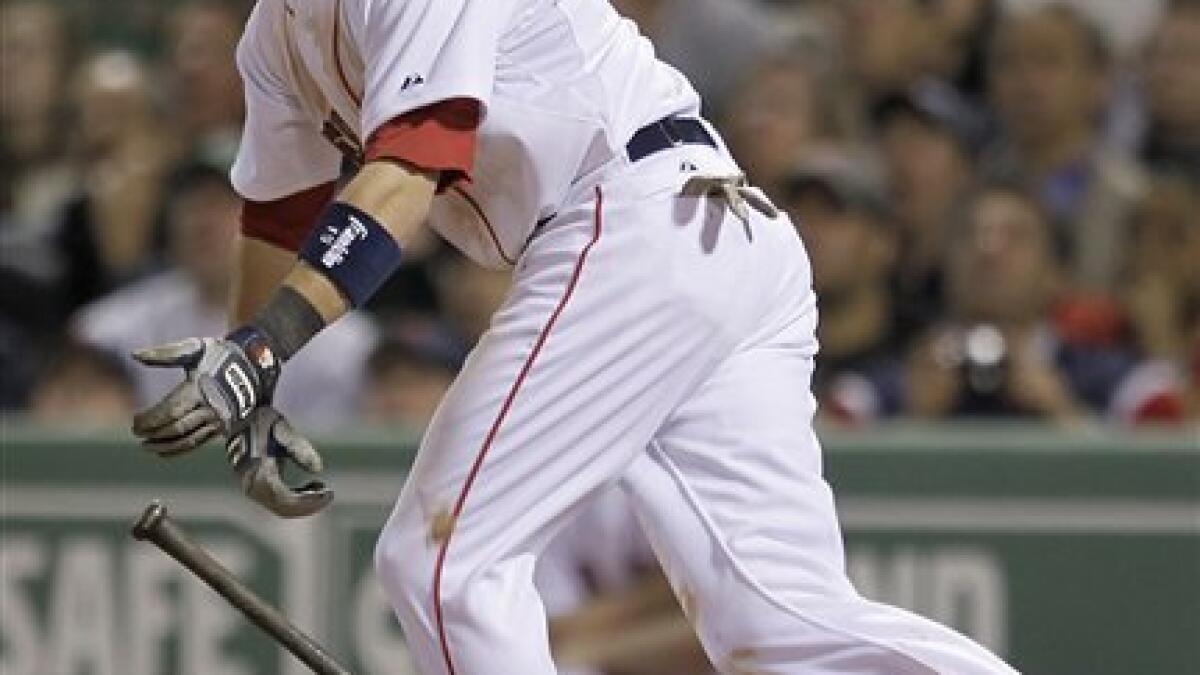 Photo: Boston Red Sox Kevin Youkilis hits a 2-run homer at Yankee Stadium  in New York - NYP20100517117 