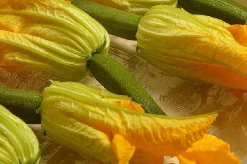Recipe: Squash blossoms baked with Taleggio and almonds