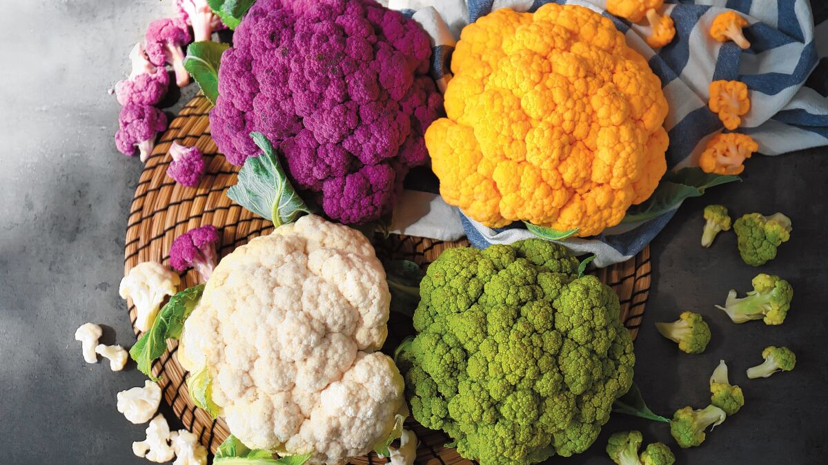 Cauliflower comes in a variety of colors.