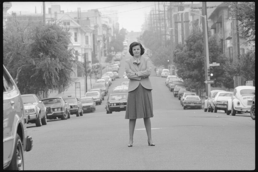 Mayor Dianne Feinstein Standing in the Middle of a Street