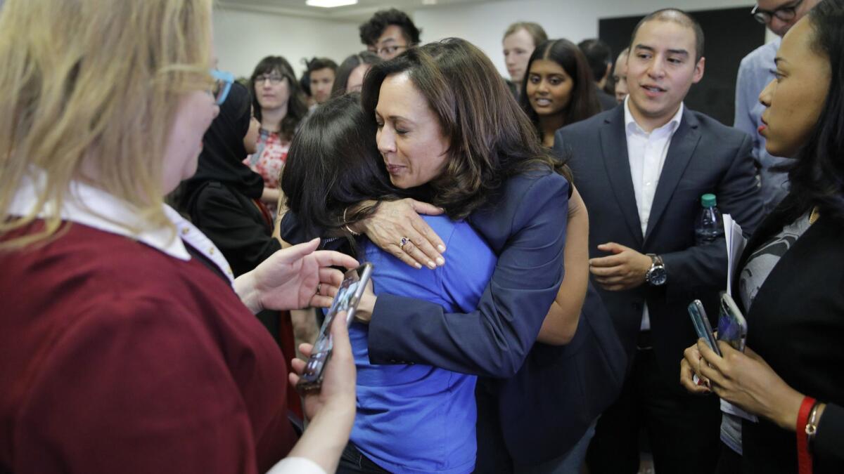 Democratic presidential candidate Sen. Kamala Harris (D-Calif.) at an immigration roundtable at the University of Nevada, Las Vegas, on June 14.
