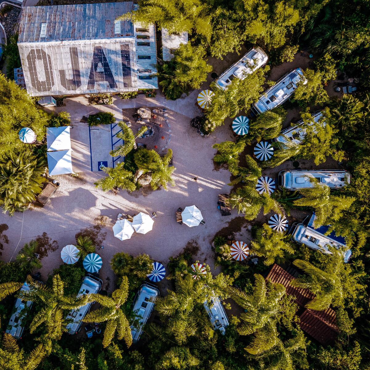 The trailers at Caravan Outpost in Ojai, CA.