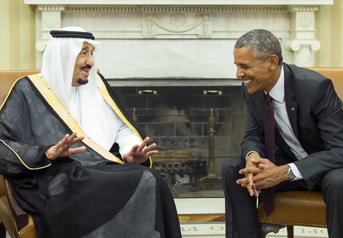 President Obama meets with King Salman of Saudi Arabia in the Oval Office of the White House on Sept. 4, 2015.