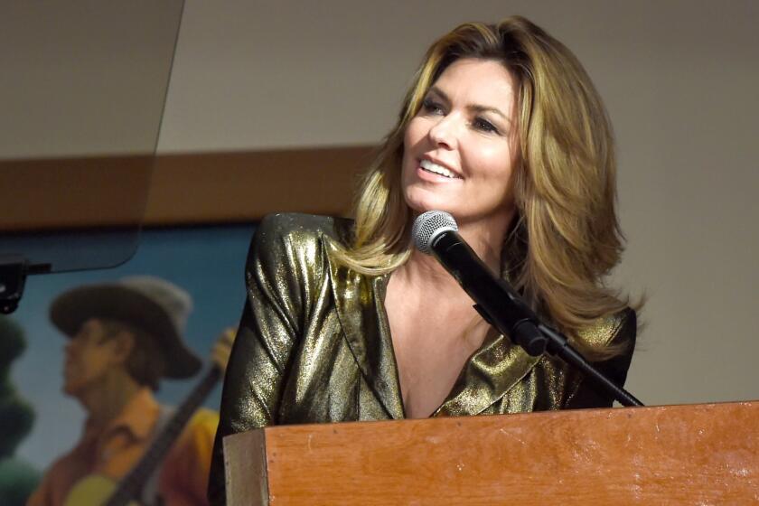 NASHVILLE, TN - JUNE 27: Singer-songwriter Shania Twain speaks onstage for her exhibit opening at Country Music Hall of Fame and Museum on June 27, 2017 in Nashville, Tennessee. (Photo by Rick Diamond/Getty Images for Country Music Hall of Fame and Museum)
