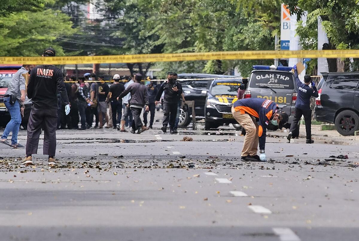 Debris in street after bombing