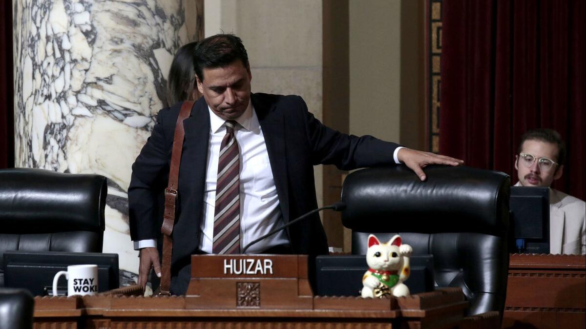 Councilman Jose Huizar was involved in fundraising for the political committee Families for a Better Los Angeles, several donors told The Times. FBI agents raided Huizar's home and offices on Nov. 7.