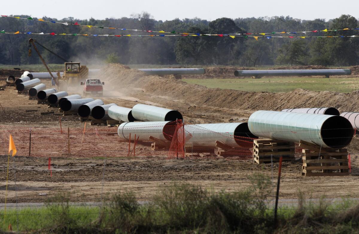 TransCanada says it already is moving some oil through the Gulf Coast portion of its proposed Keystone XL pipeline, from Cushing, Okla., to Houston-area refineries.