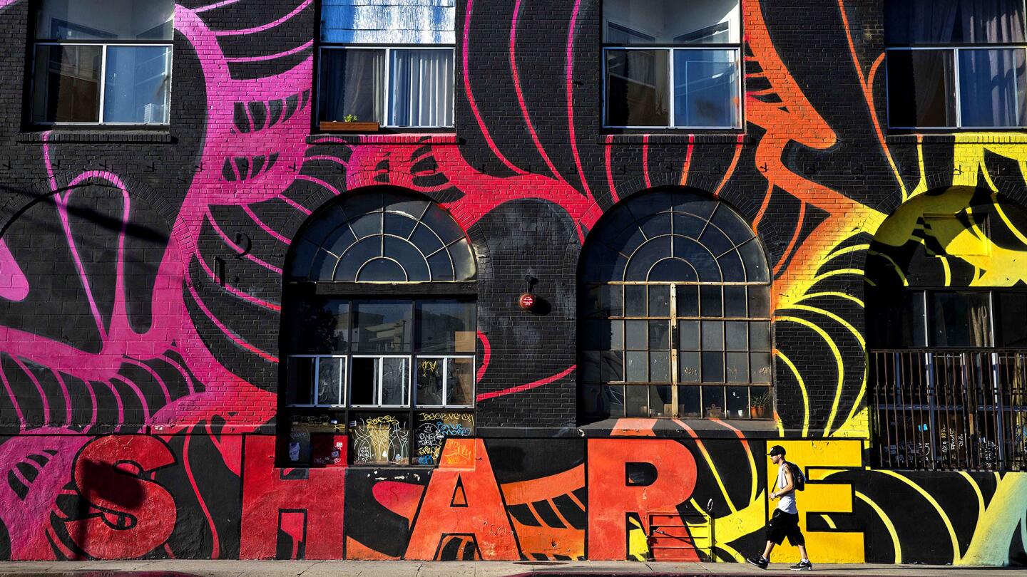 Art Share L.A.'s 28,000-square-foot warehouse provides 30 subsidized live/work lofts for artists. Classes, exhibitions and events are also offered.