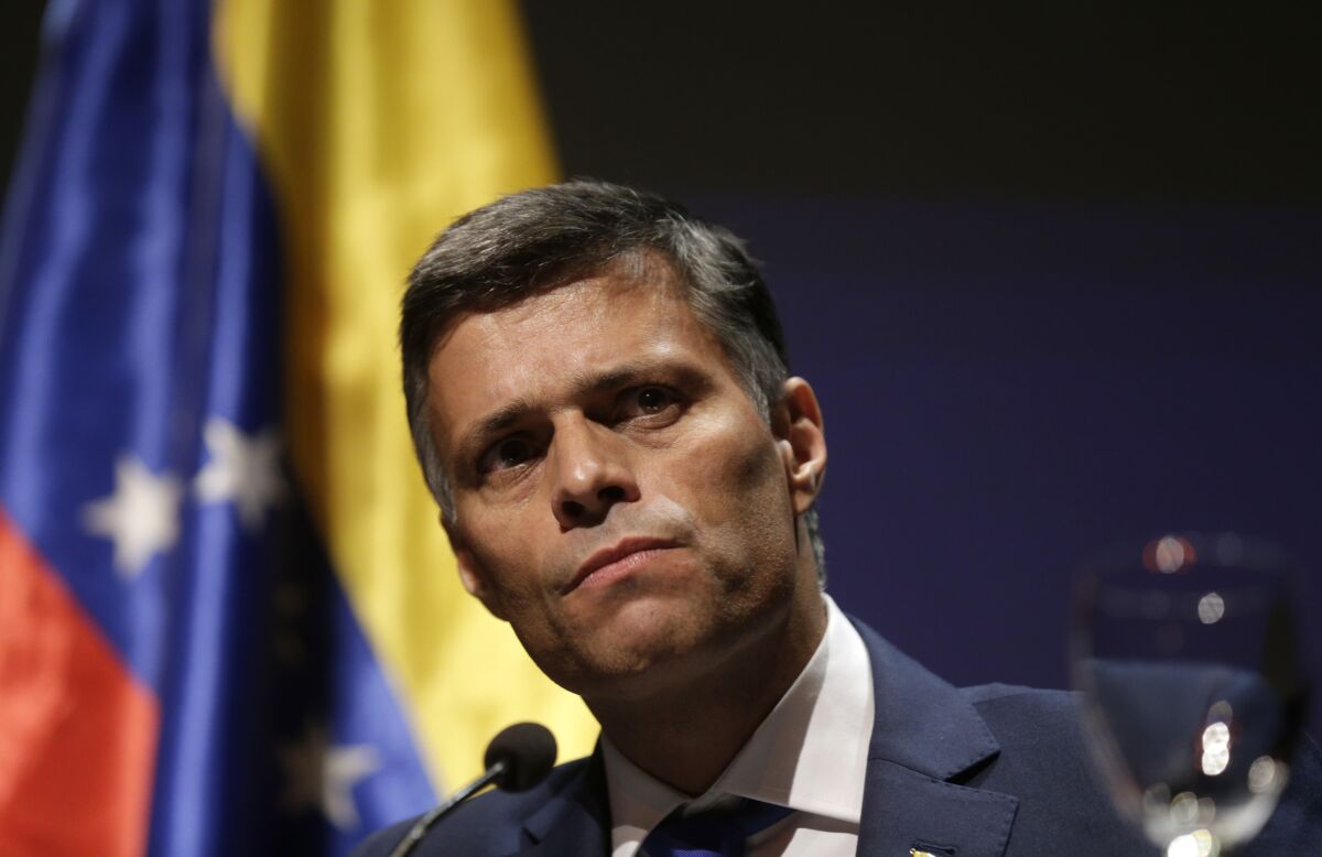 Venezuelan opposition leader Leopoldo Lopez at a news conference in Madrid on Tuesday.
