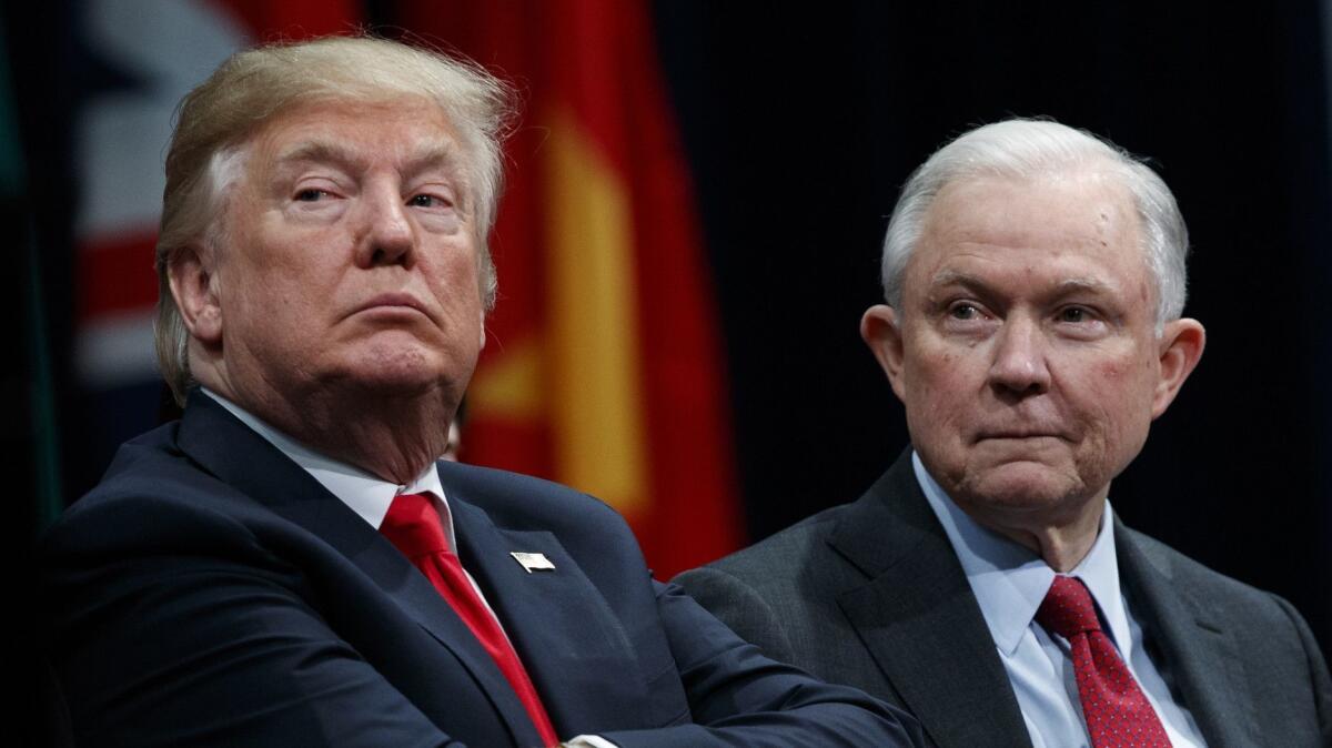 President Trump with Atty. Gen. Jeff Sessions.