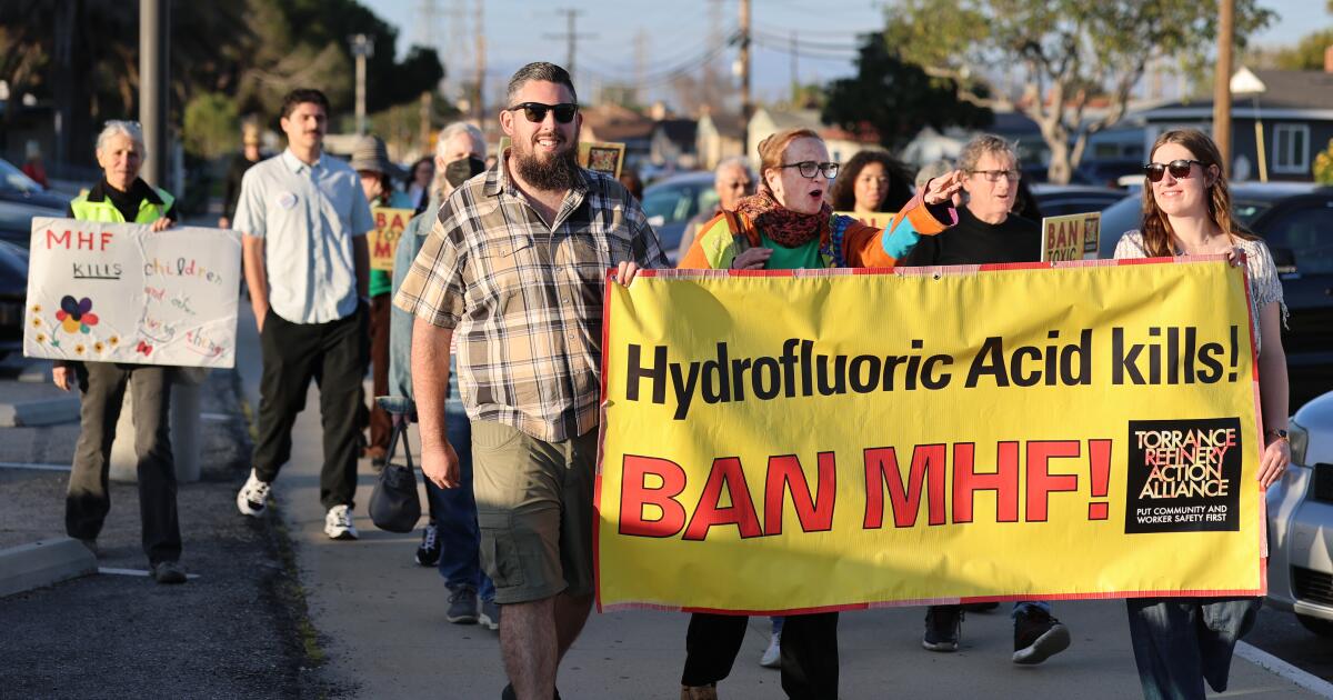 Torrance residents want a ban on ‘meat-eating’ chemicals used at the refinery Torrance residents want a ban on ‘meat-eating’ chemicals used at the refinery