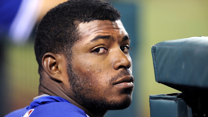 Since May 29 of last year, Dodgers outfielder Yasiel Puig has seven homers and 34 RBIs.