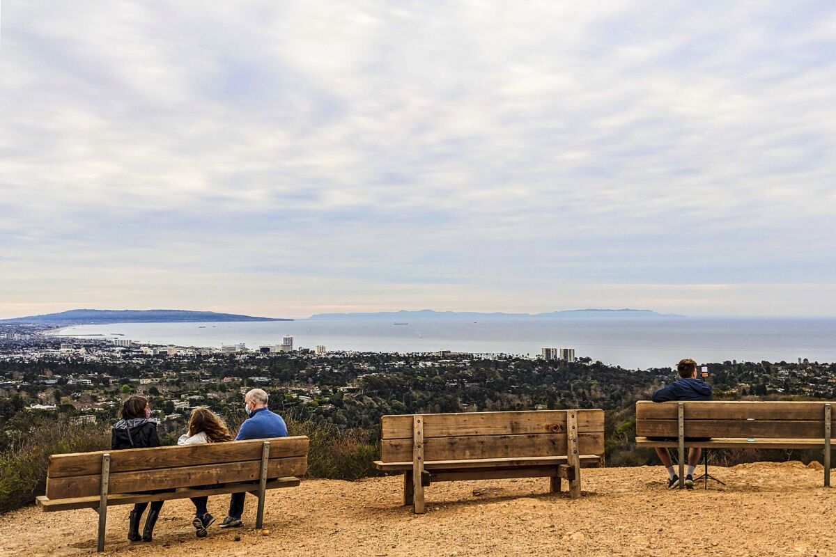 MALIBU, CA - View of the Santa Monica Bay from the INSPIRATION LOOP - WILL ROGERS STATE HISTORIC PARK.