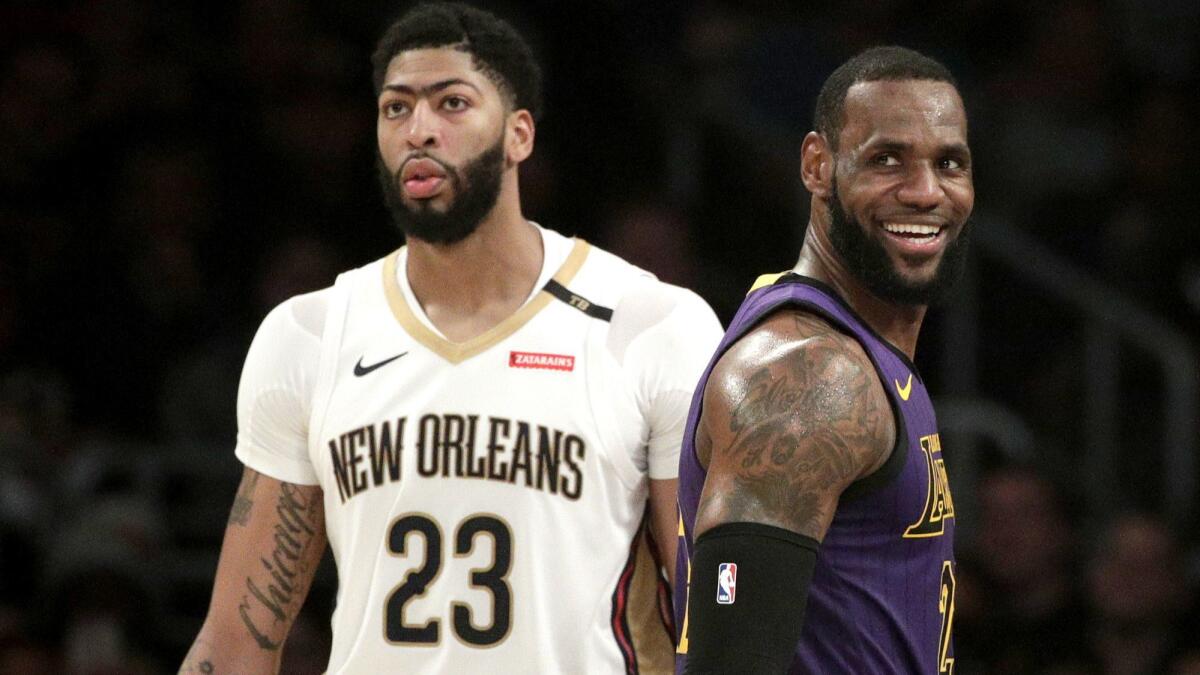 Anthony Davis (23) and LeBron James are linked together by more than their All-Star pedigrees -- they have the same agent, Rich Paul.