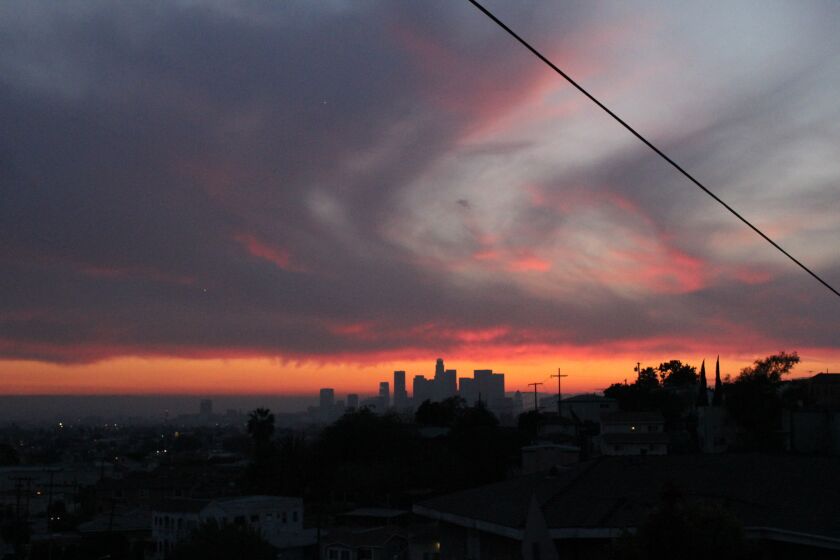 One of L.A.'s breathtaking toxic sunsets. The city has been hailed as a hotbed for artists and members of other creative industries in stories that often overlook the problems.