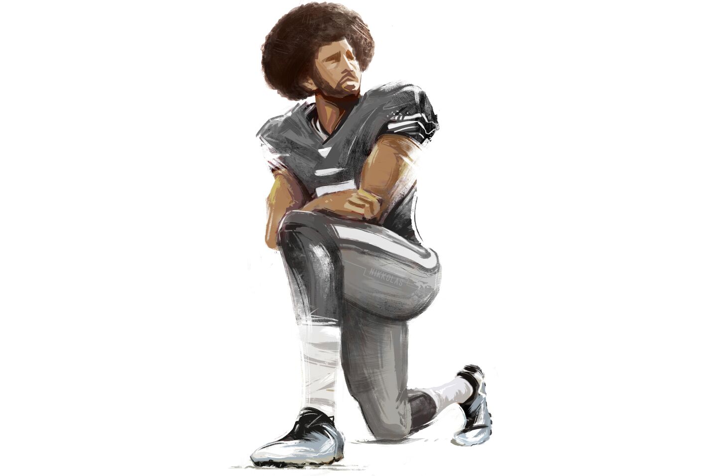 A painting of Colin Kapernick taking a knee in portest of police brutality went viral.