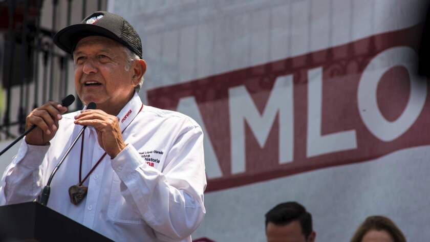 Andres Manuel Lopez Obrador delivers a speech during a campaign rally in Mexico City on May 24, 2018. Known by his initials, AMLO is making good on his promises to make dramatic changes to the Mexican government.