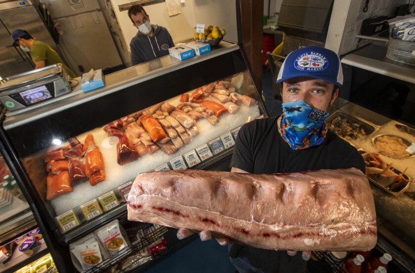 Noah Wagner, lead fish monger at Santa Barbara Fish Market