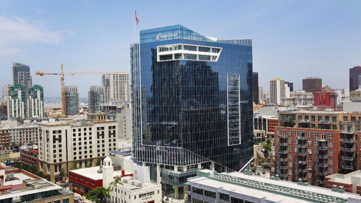 Sempra Energy's headquarters at 8th Ave. and Island Ave. in downtown San Diego.