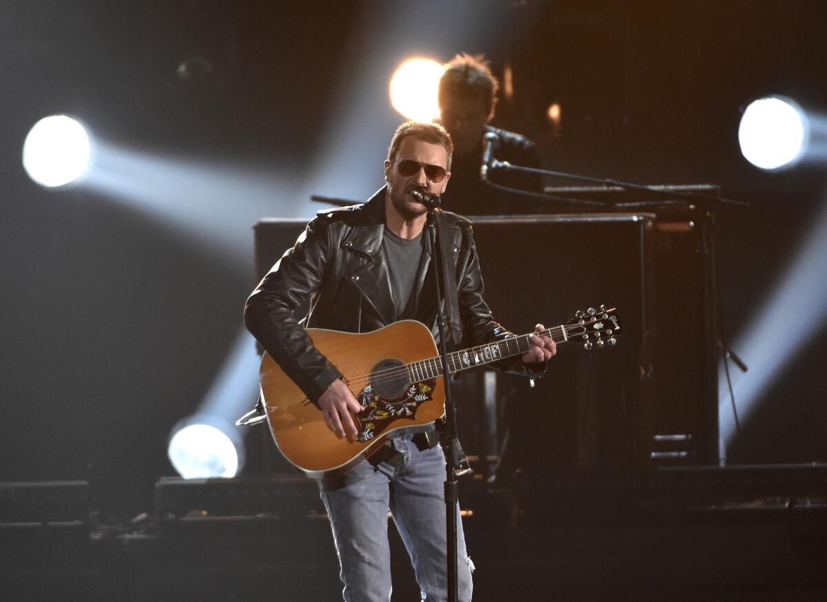 Eric Church, shown performing in Nashville in 2015, and Chris Stapleton lead nominees for the 51st annual Academy of Country Music Awards with five each.