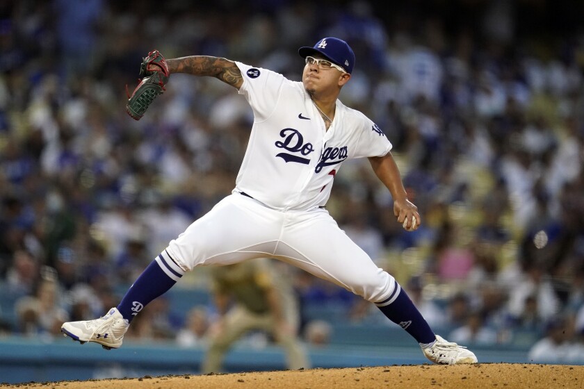 Dodgers starter Julio Urías gave up one run in six innings against the Padres.