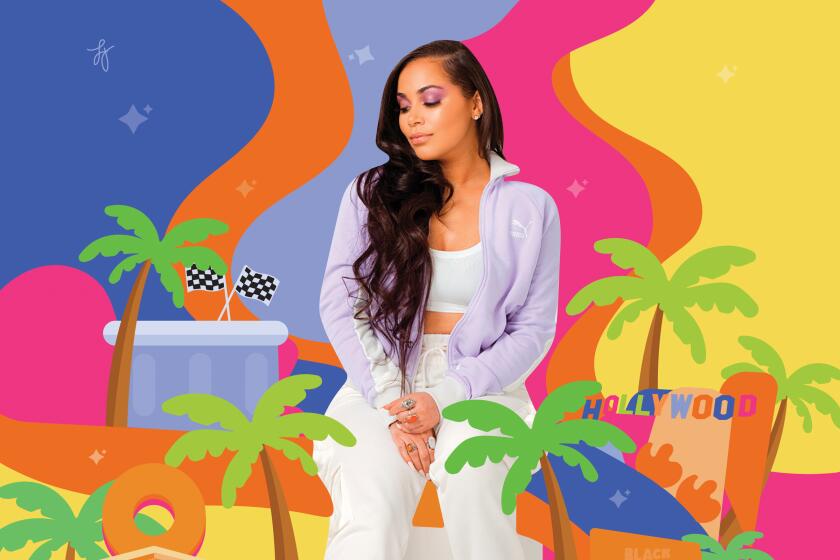 Lauren London for the Image section, issue 02. Lauren London in Puma, for Puma. Photo by Jonathan Mannion for PUMA; Illustration by Laci Jordan / For The Times