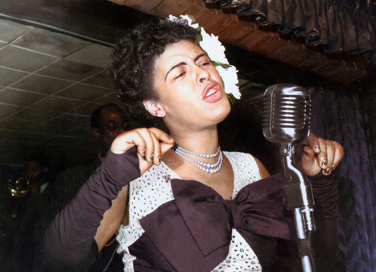 Billie Holiday performs at a New York City club in 1947, from the documentary "Billie."