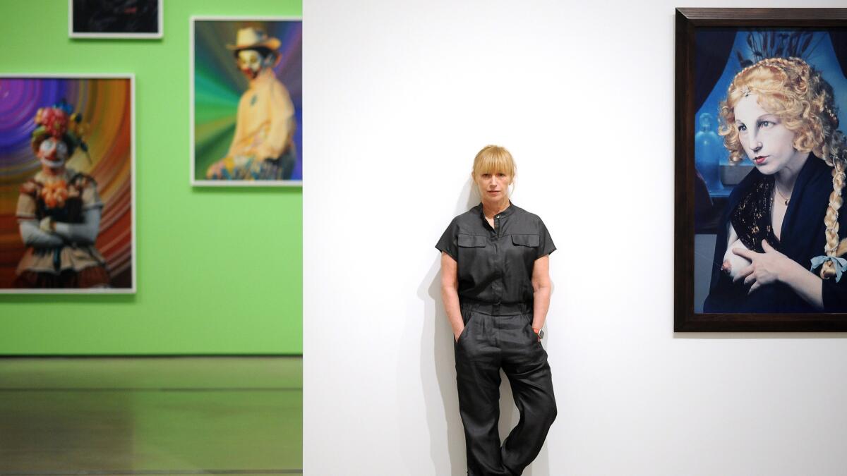 Photographer Cindy Sherman in her solo show at the Broad museum in Los Angeles in June.