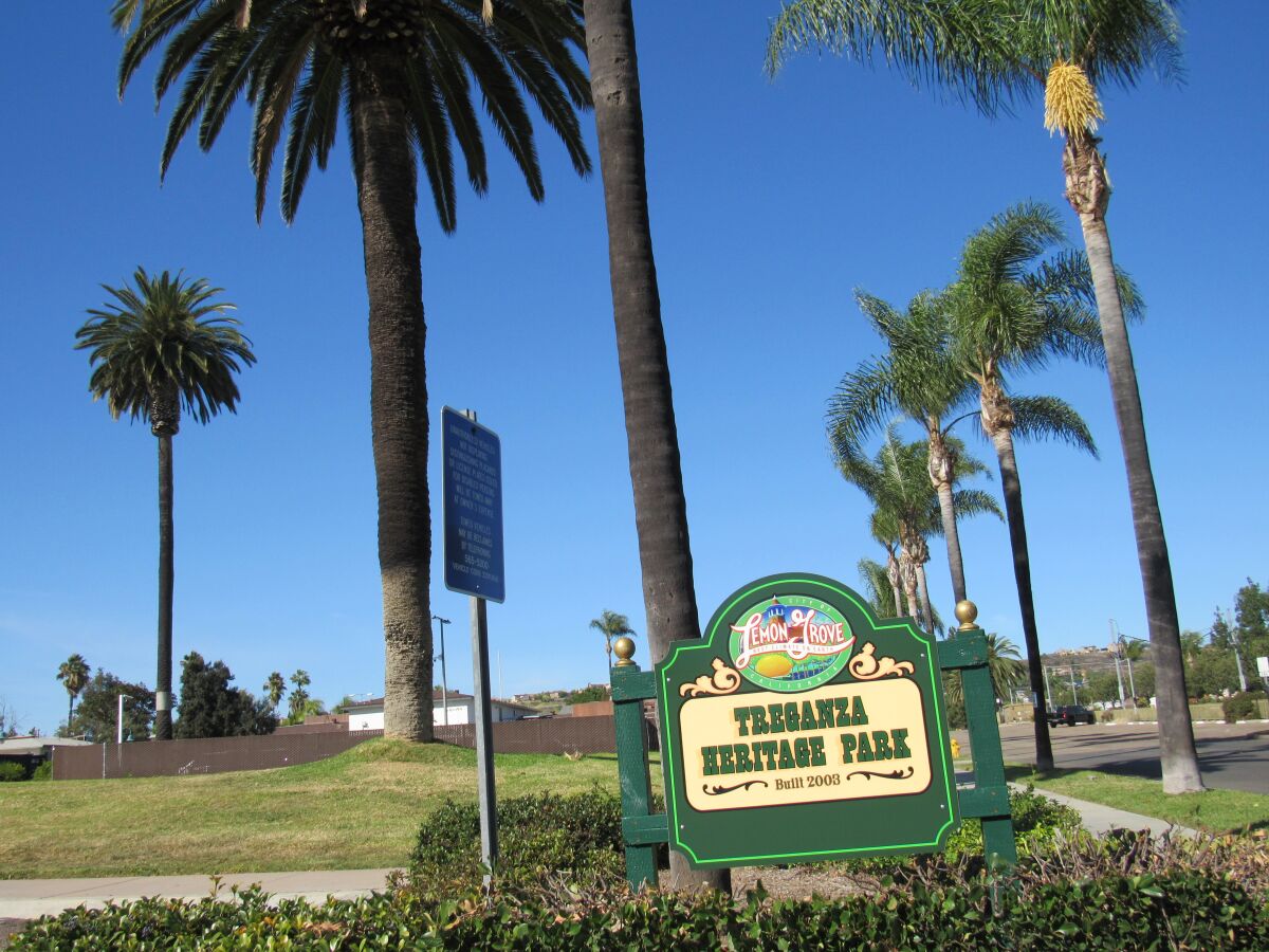 Treganza Heritage Park is one of Lemon Grove's most-frequented parks and the site of the city's yearly bonfire.