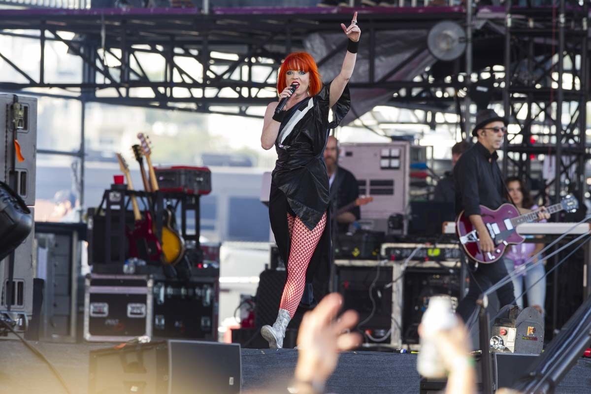Garbage lead singer Shirley Manson sings during their set on the Sunset Cliffs stage on Saturday at KAABOO Del Mar.
