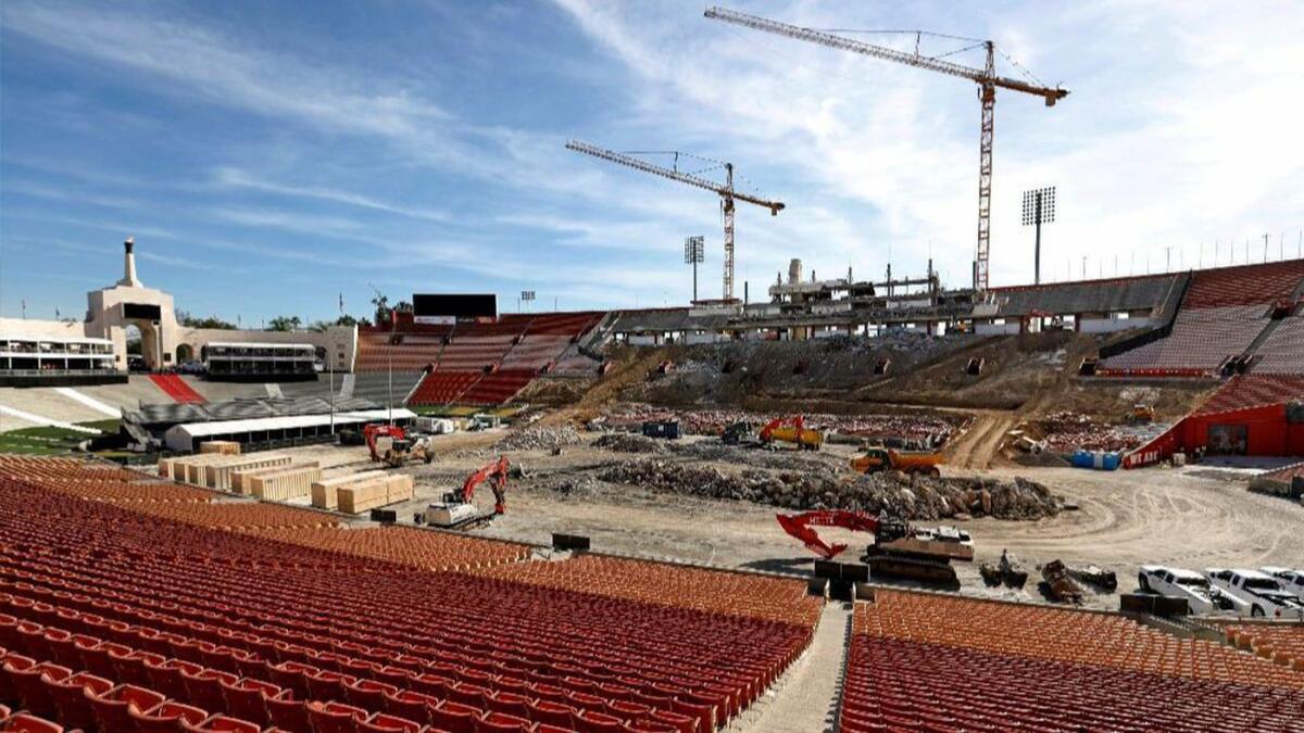 A $270-million renovation is underway at USC's Coliseum.