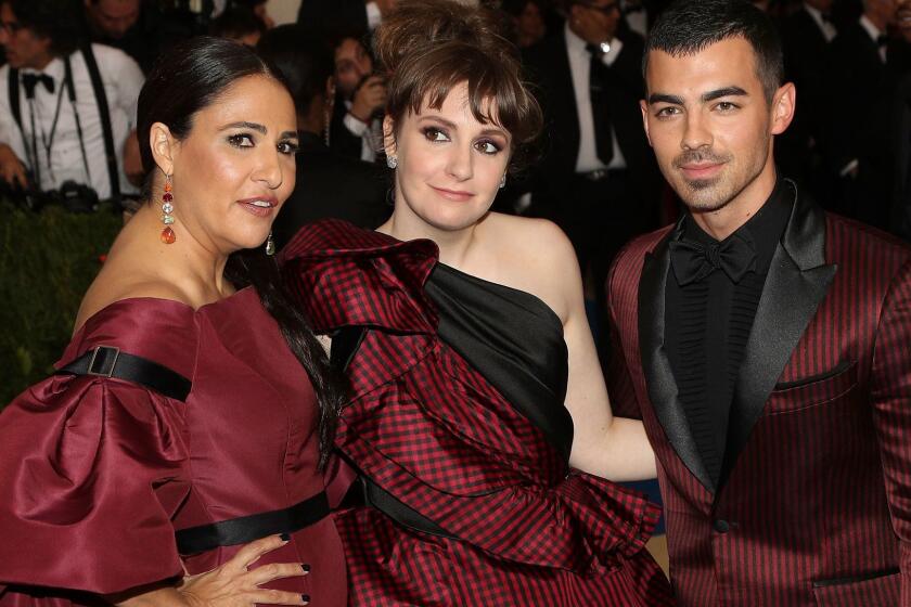 epa05939880 Joe Jonas (R) Lena Dunham (C) and Jenni Konner (L) arrive on the red carpet for the Metropolitan Museum of Art Costume Institute's benefit celebrating the opening of the exhibit 'Rei Kawakubo/Comme des Garcons: Art of the In-Between' in New York, New York, USA, 01 May 2017. The exhibit will be on view at the Metropolitan Museum of Art's Costume Institute from 04 May to 04 September 2017. EPA/JUSTIN LANE ** Usable by LA, CT and MoD ONLY **