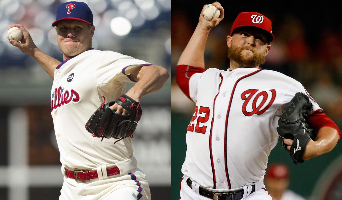 The Washington Nationals now have two proven closers in Jonathan Papelbon, left, and Dan Storen.