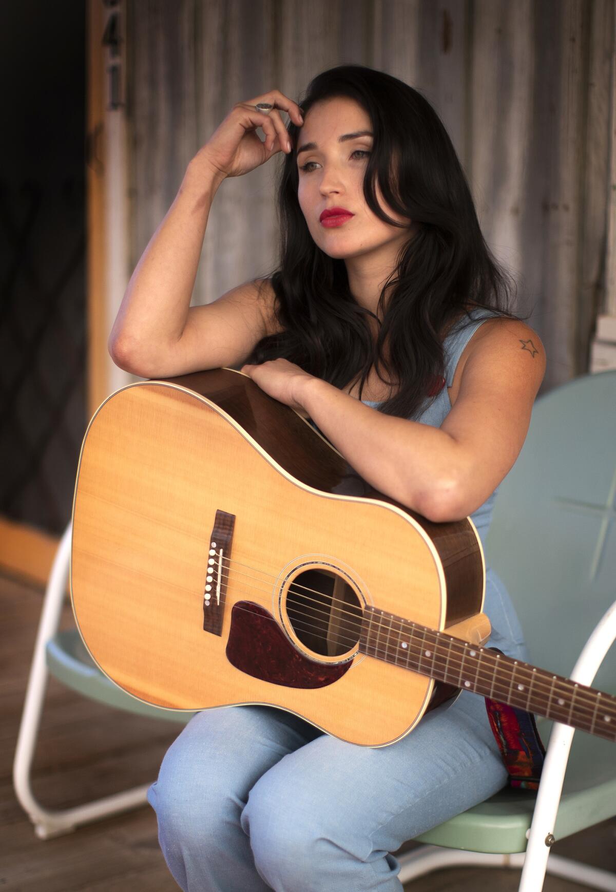Jade Jackson before her performance at Pappy & Harriet's on April 5, 2019, in Pioneertown, Calif.