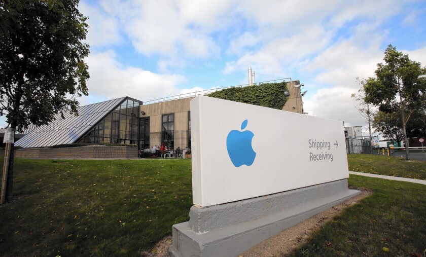 Technology giants including Apple and Microsoft have been taking advantage of Irish corporate tax laws. Above, Apple's campus in Cork, Ireland.