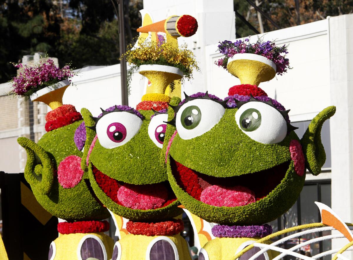 The Public Storage float "Adventures in Space," won the Grand Marshal's award for excellence in creative concept and design at the Rose Parade in Pasadena on Wednesday, January 1, 2014.