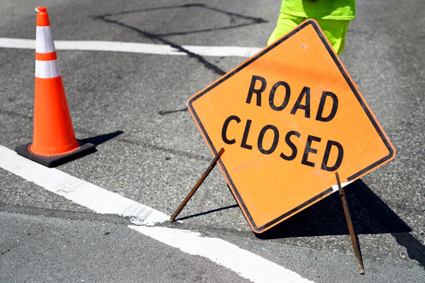 road closed sign