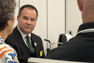 Narbonne principal Andrew Kasek makes presentation appealing three-year playoff ban.