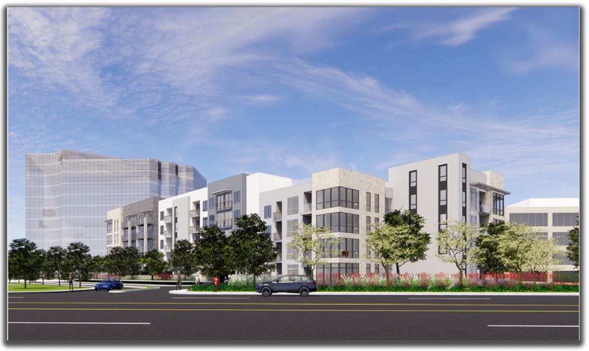 A rendering of the proposed Residences at 4400 Von Karman development.