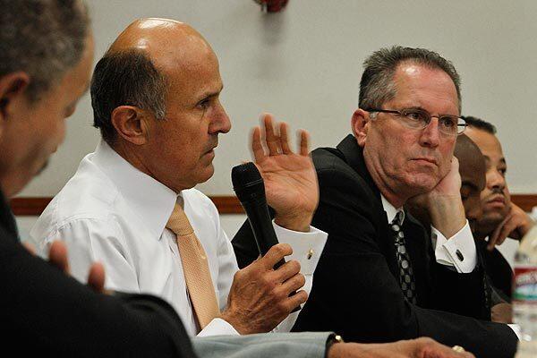 Sheriff Lee Baca attends Compton meeting