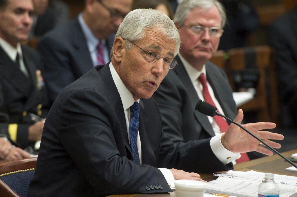 Secretary of Defense Chuck Hagel testifies Wednesday before the House Armed Services Committee.