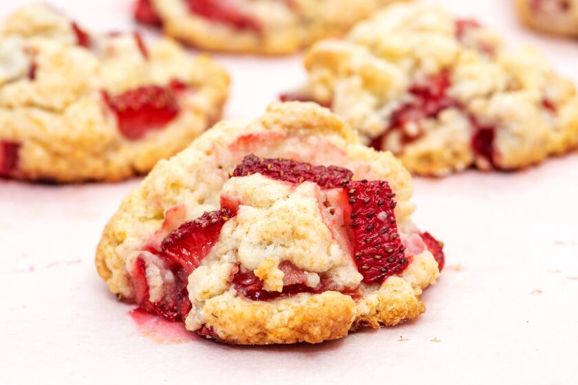 LOS ANGELES, CA - JULY 01: Strawberry Shortcake Cookies by Genevieve Ko in studio on Wednesday, July 1, 2020 in Los Angeles, CA. (Mariah Tauger / Los Angeles Times)